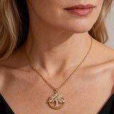 Gold Cubic Zirconia Tree of Life Necklace