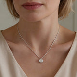 Classic Solitaire Pendant Silver Necklace