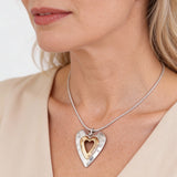 Vintage Silver and Gold Heart Pendant Necklace