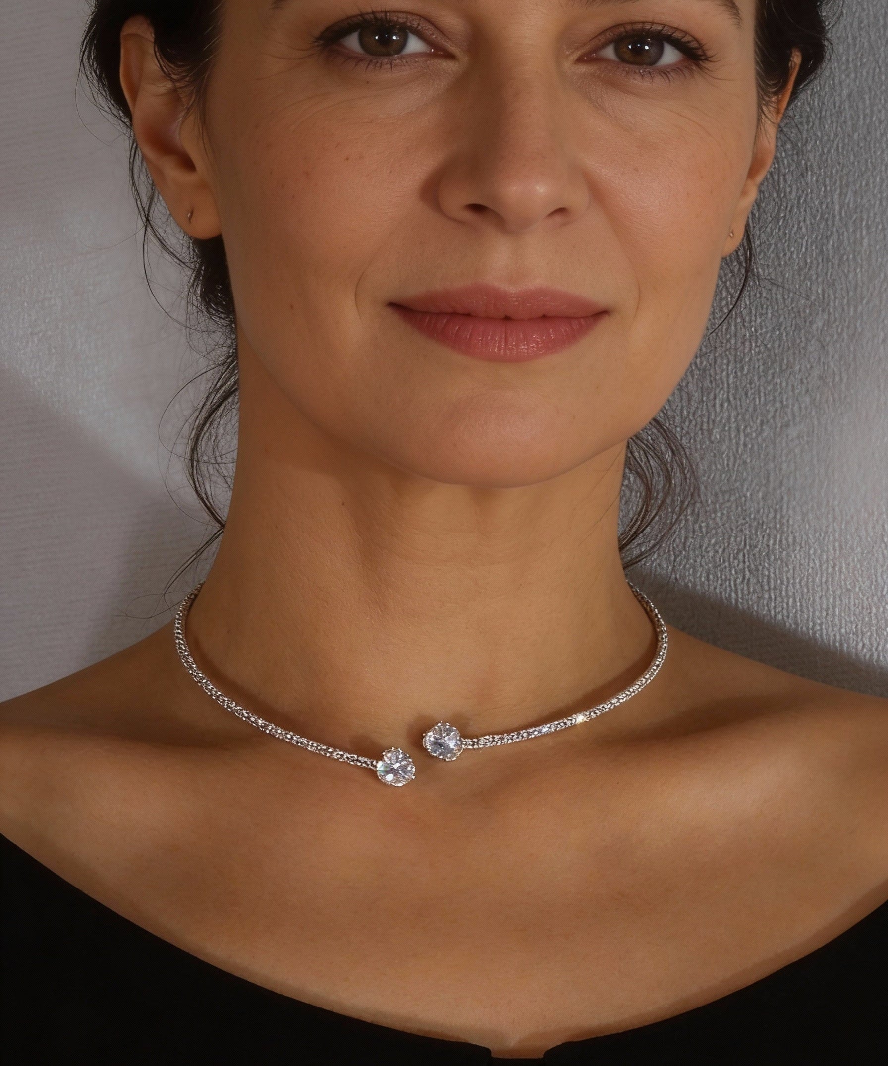 Vintage Double Cubic Zirconia Necklace