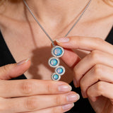Silver Opal Zircon Necklace