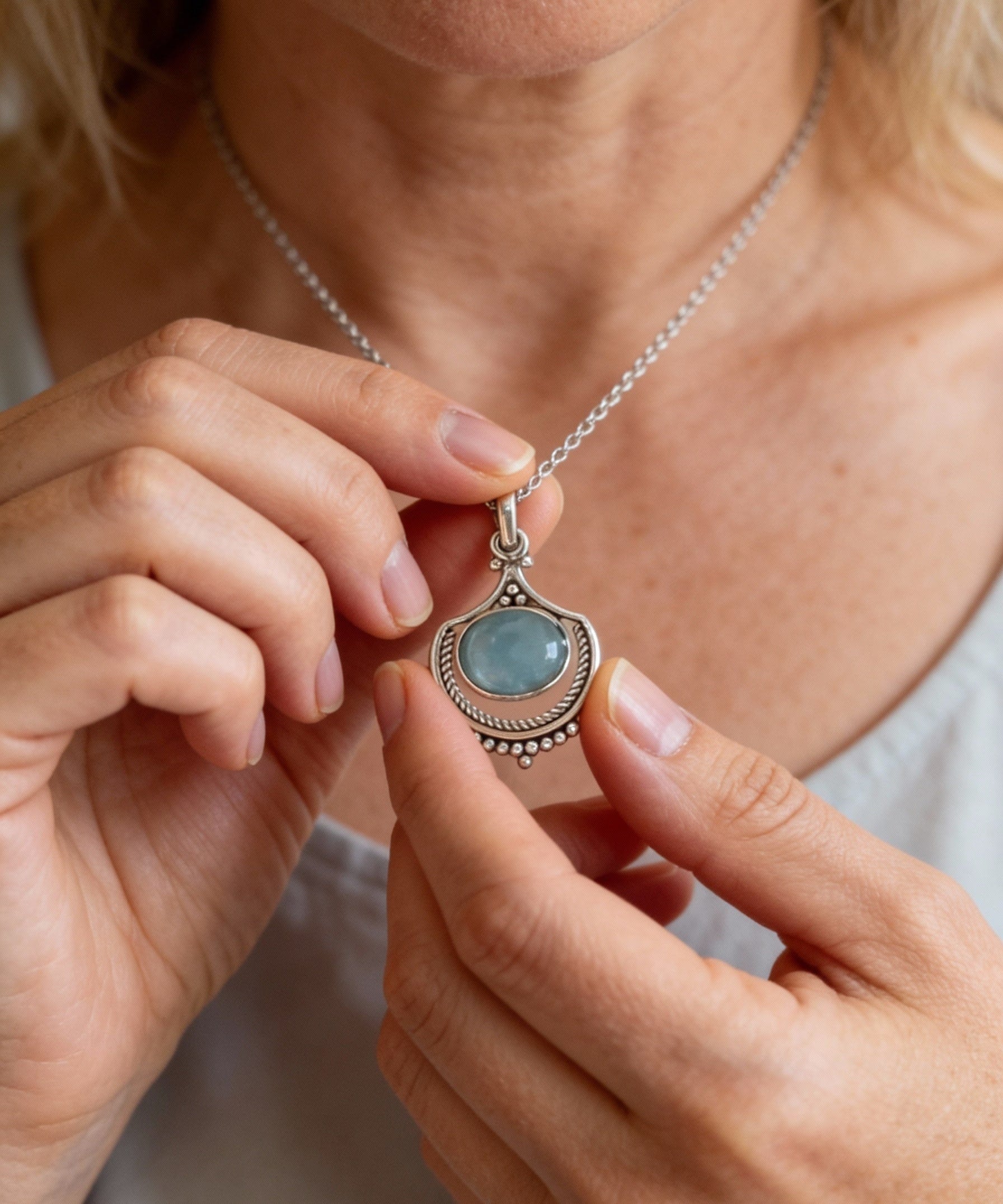 Vintage Green Stone Necklace