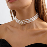 Elegant Three Pearl Necklace
