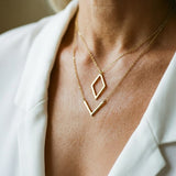 Elegant V-Shaped Geometric Pendant Necklace
