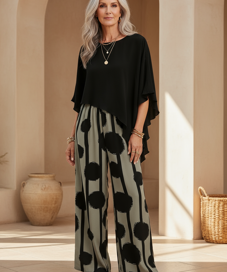 Valeriana™ | Conjunto Top Asimétrico y Pantalón Boho