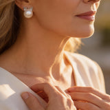 Earrings Kittens with Cultured Pearls and Silver