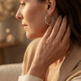Vintage Blue Opal Gold Earrings
