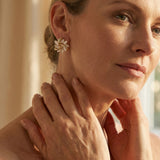 Elegant and Exquisite Earrings with Opal Petals in Gold