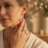 Vintage Silver Earrings with Pearl Drops