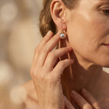 Chunky Gold Pearl Earrings