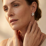 Two-Tone Hug Earrings, Silver and Gold