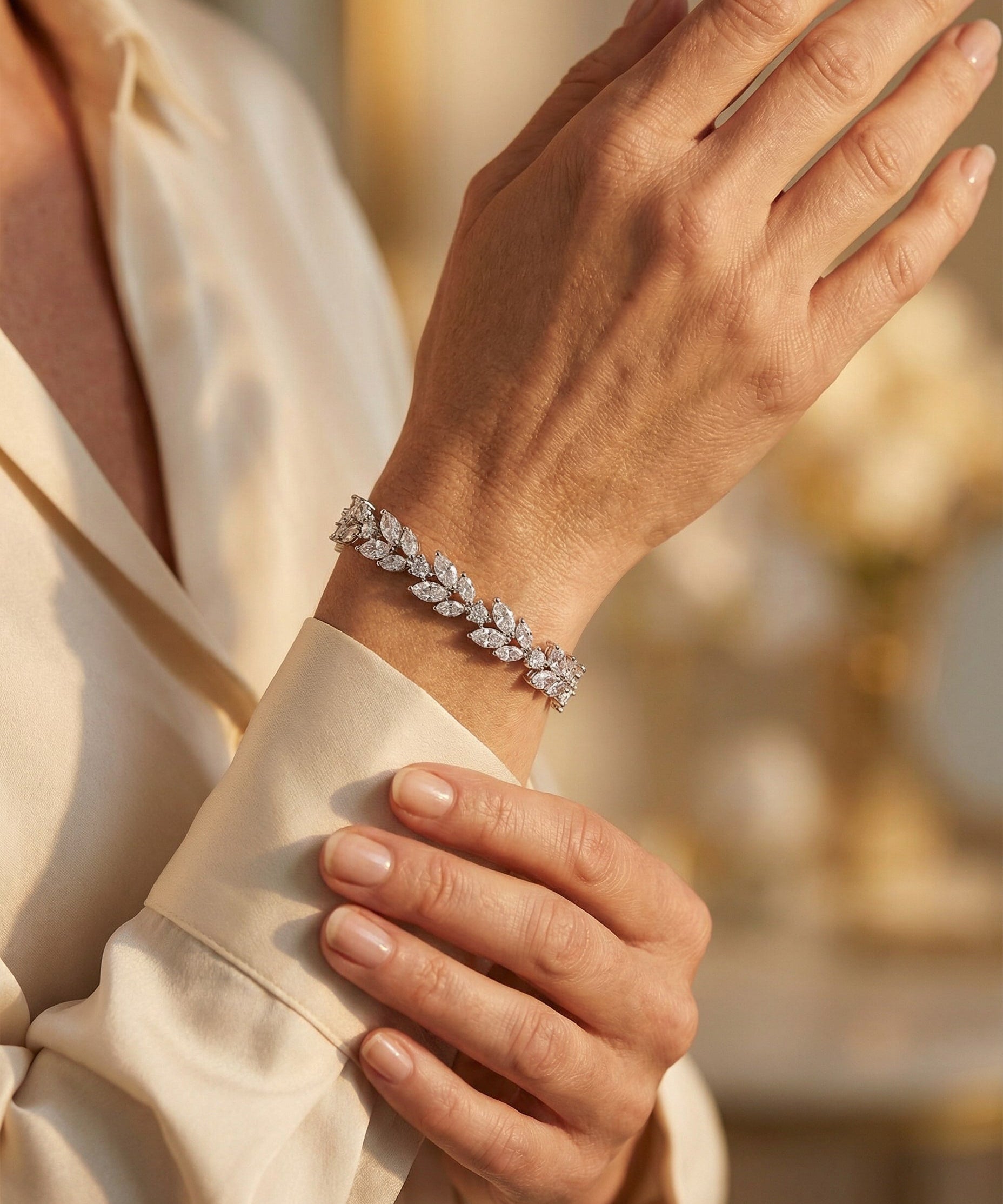 Vintage Sparkling Silver Chain Bracelet