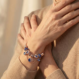 Rose Gold and Blue Crystal Bracelet