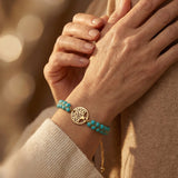 Handcrafted Turquoise Stone Tree of Life Bracelet
