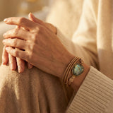 Vintage Leather Stone Bracelet