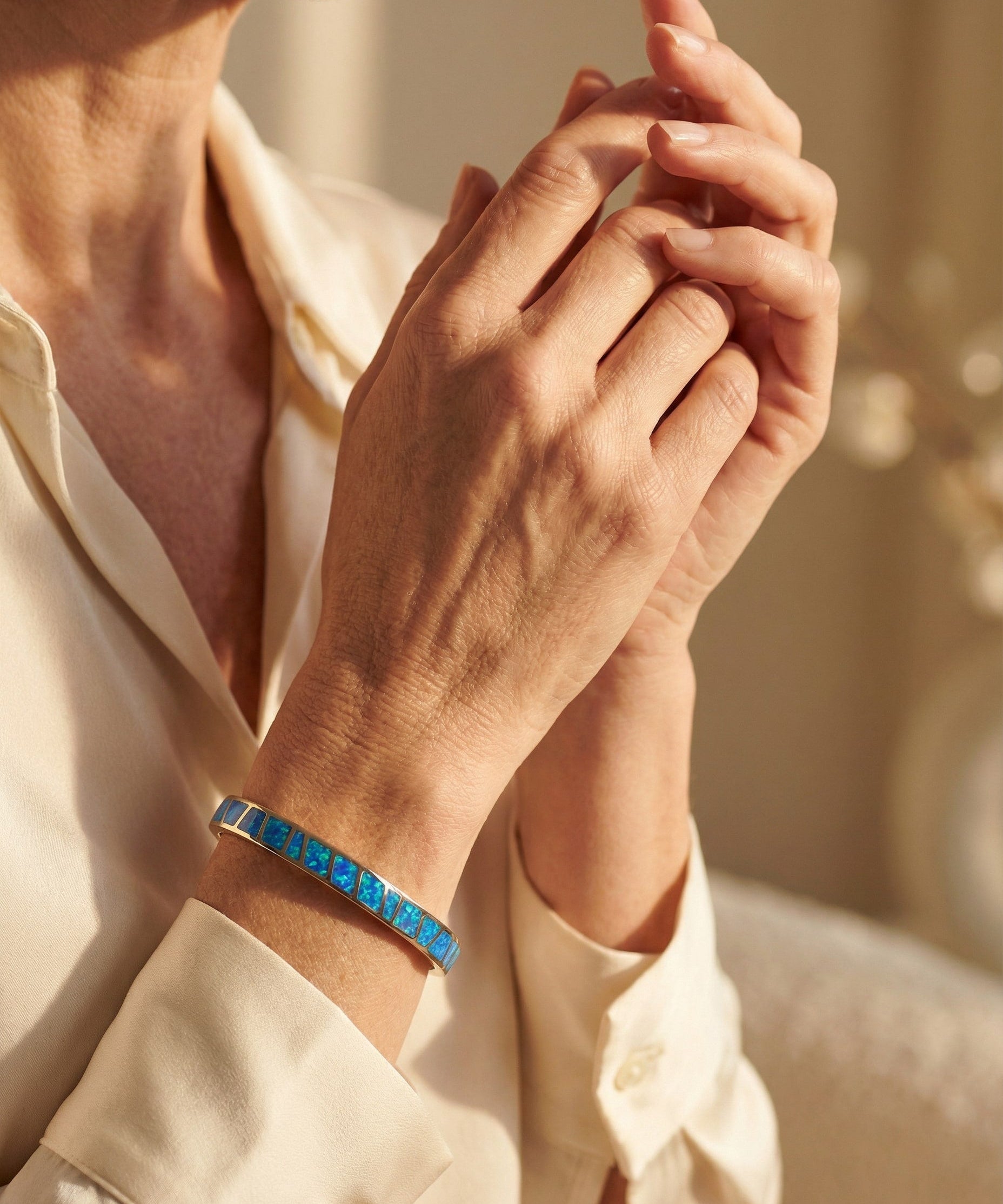 Blue Opal Silver Bracelet