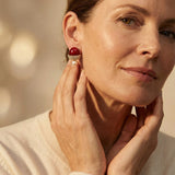 Red Hazelnut Pearl Earrings
