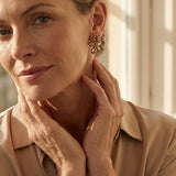 Spinning Cubic Zirconia and Wealth Flower Earrings