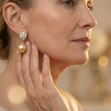 Cubic Zirconia and Pearl Earrings