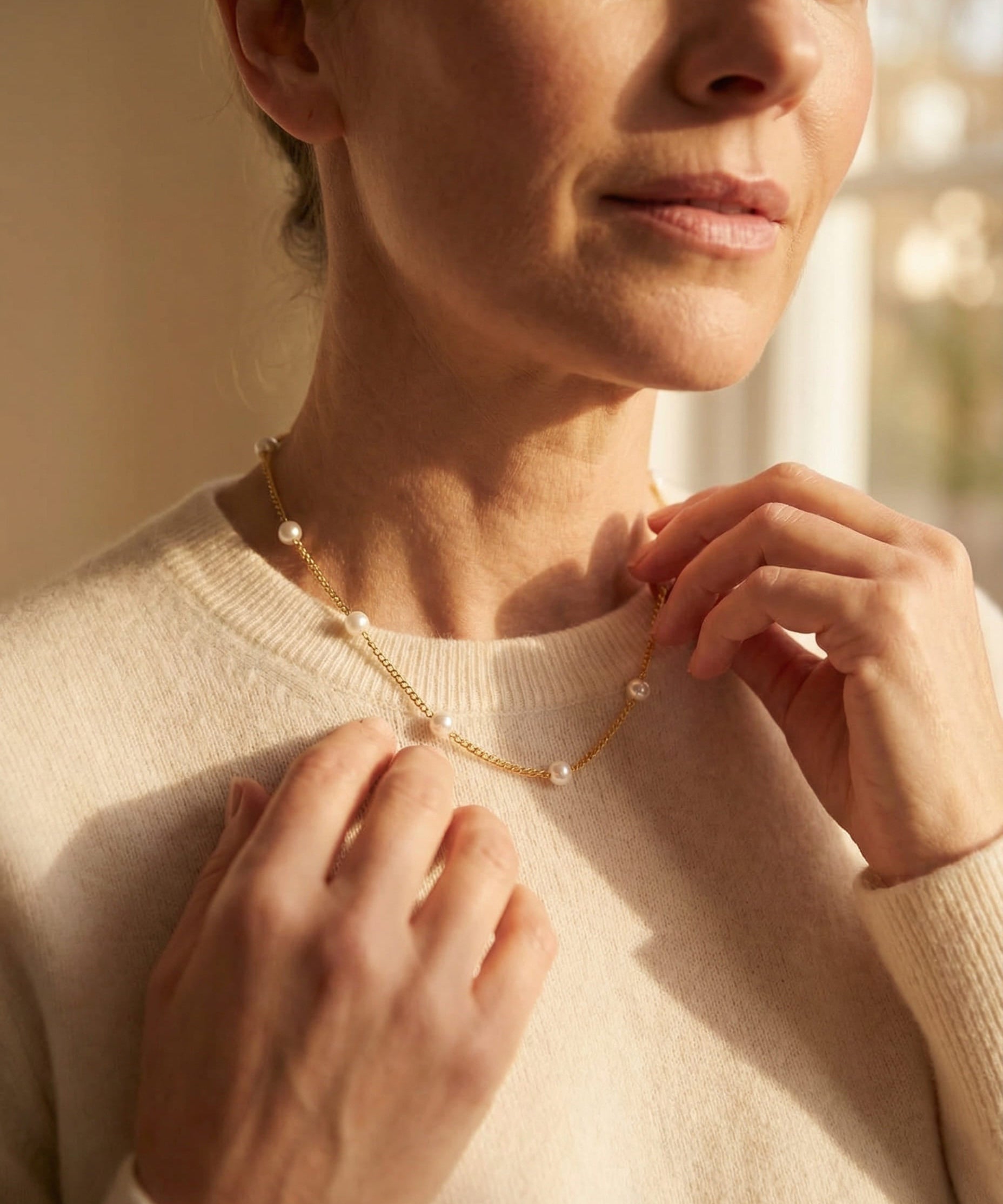 Gold Freshwater Pearl Necklace