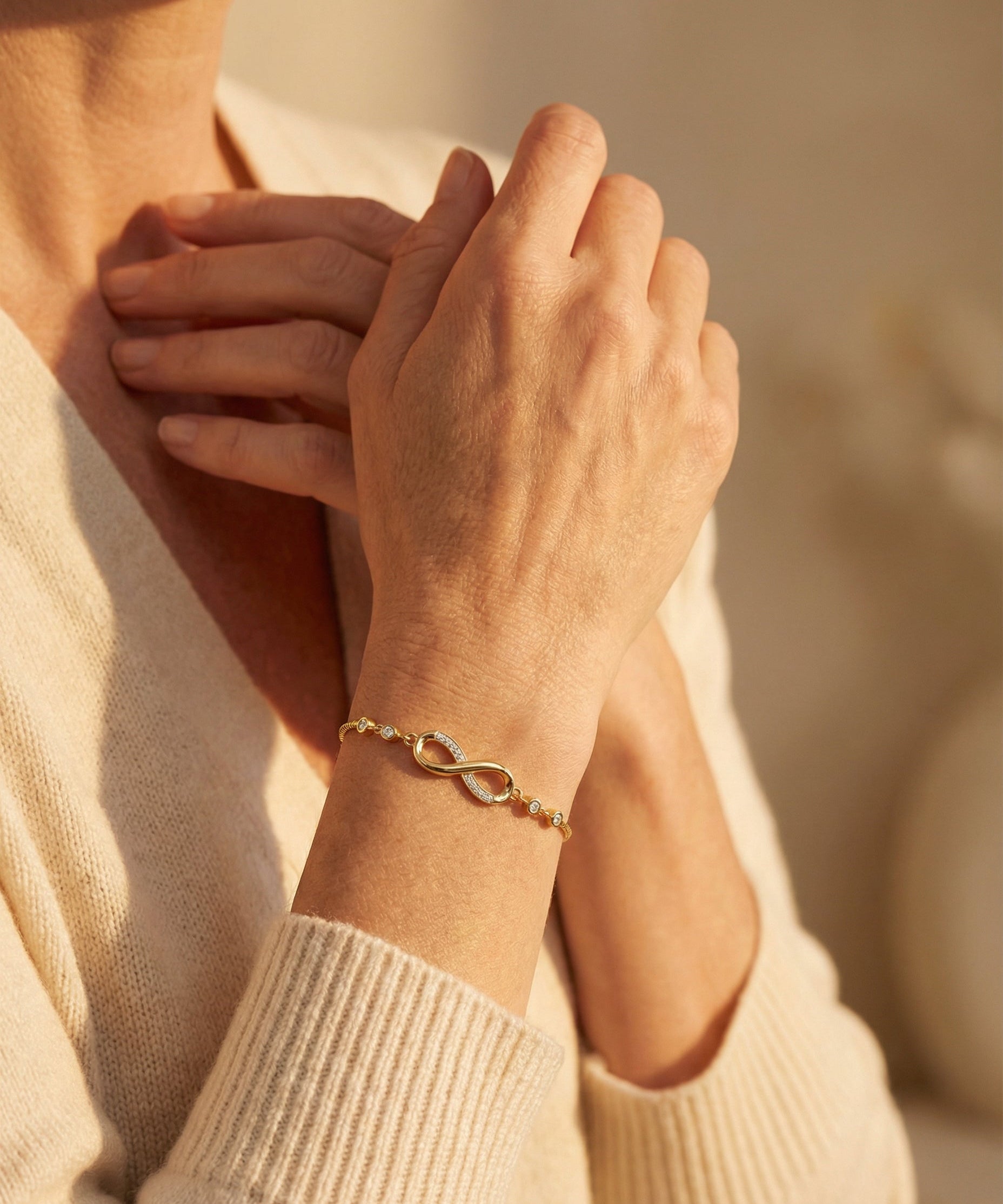 Adjustable Silver Infinity Bracelet