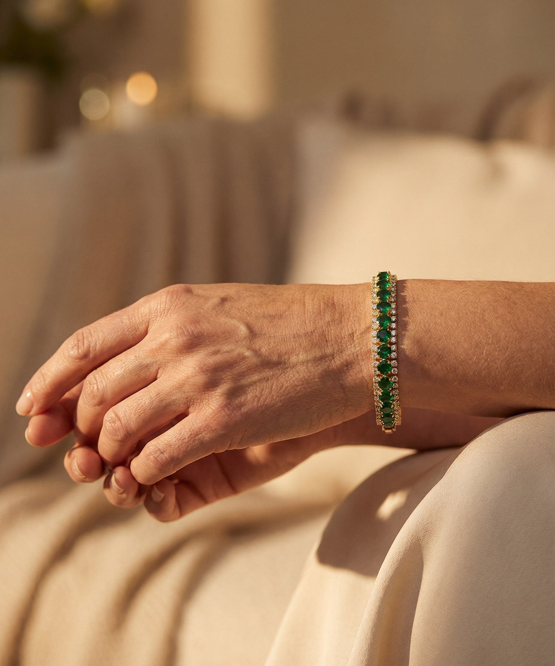 Gold and Green Bracelet