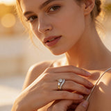 Vintage Irregular Gold and Silver Cubic Zirconia Ring