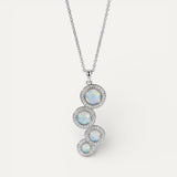 Silver Opal Zircon Necklace