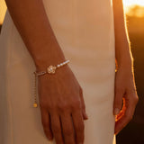 Vintage Floral Pearl and Gold Bracelet