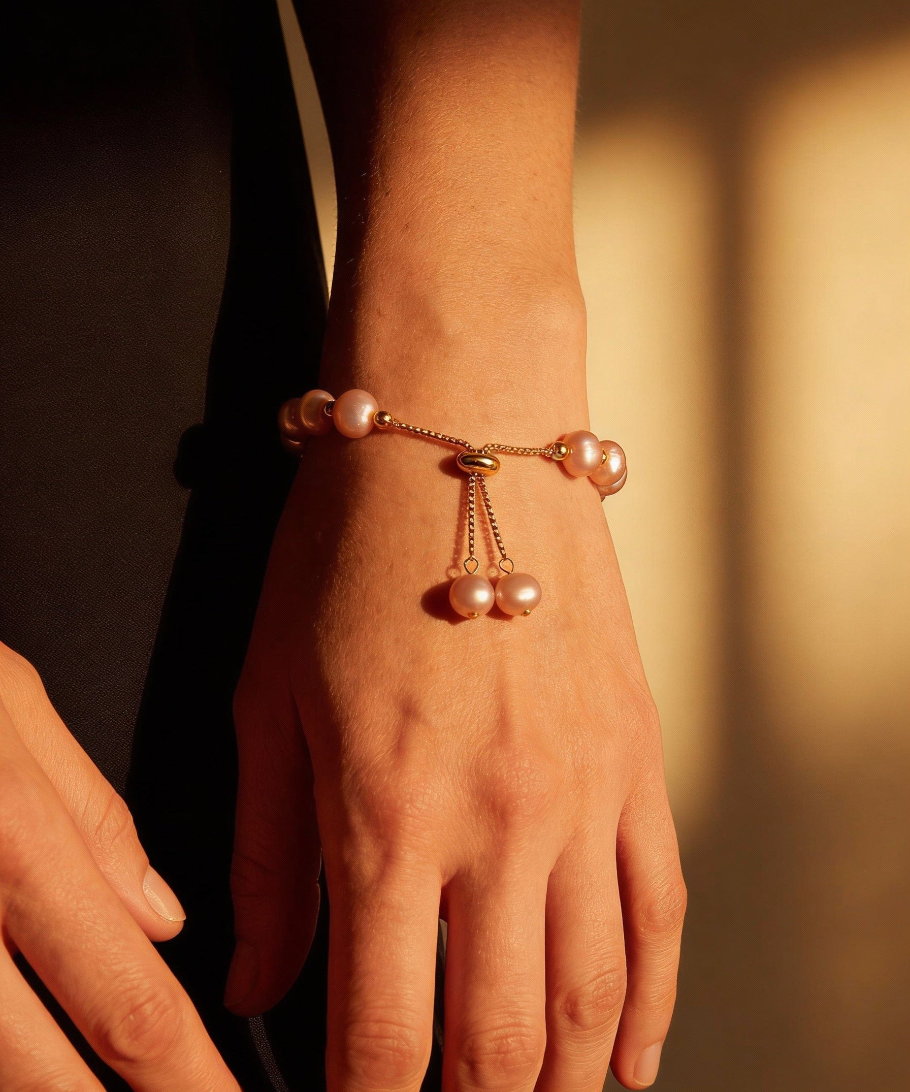Pink Pearl Gold Bracelet