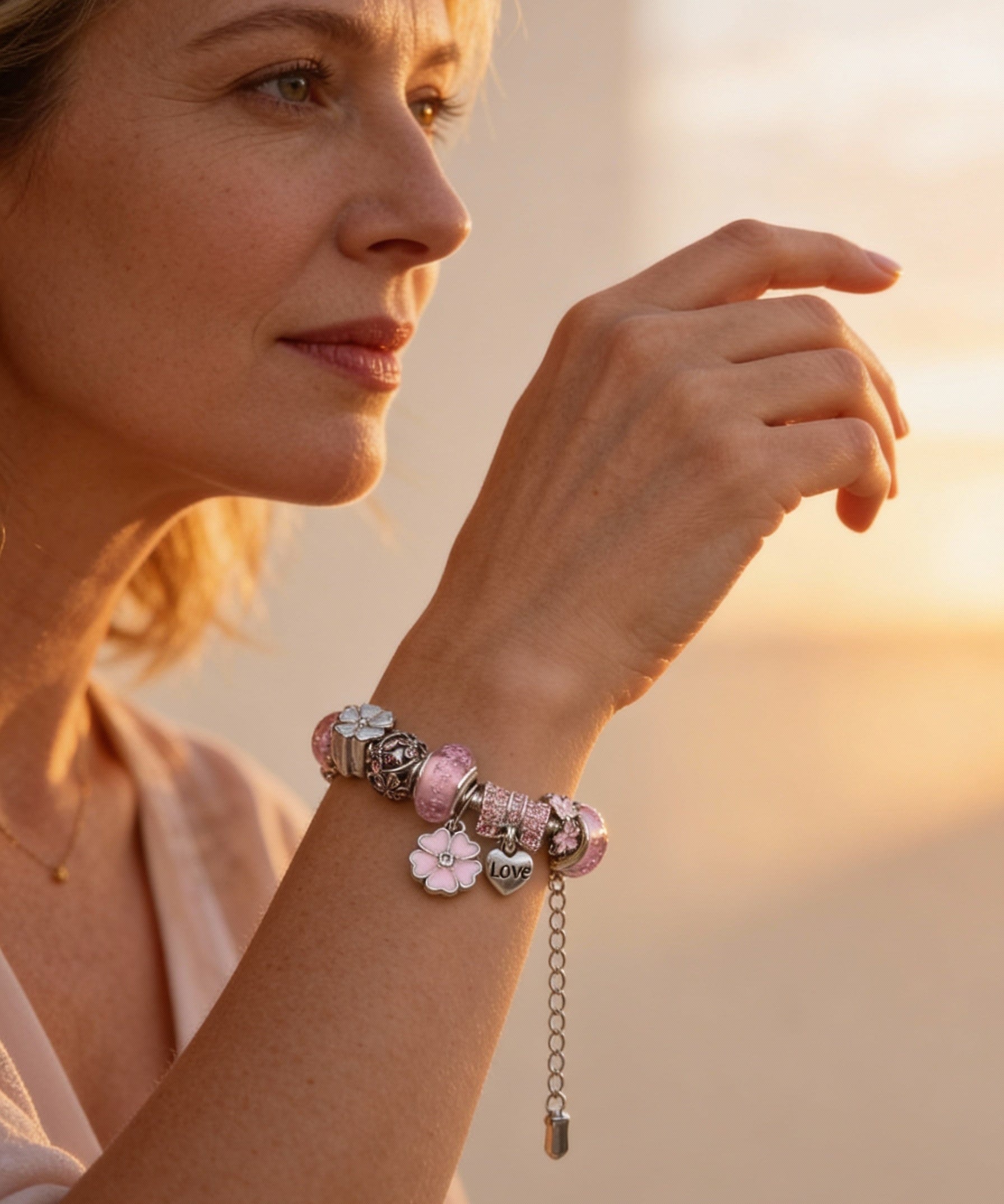 Vintage Pink Silver Bracelets