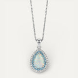 Brilliant Blue Opal Droplet Necklace