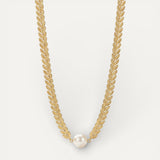 Greek Gold Pearl Necklace