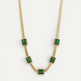 Vintage Green Cubic Zirconia Necklace