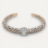 Vintage Open Silver Bracelet with Cubic Zirconia