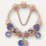Rose Gold and Blue Crystal Bracelet