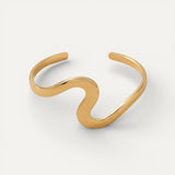 Classic Open Gold Wave Bracelet
