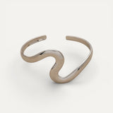 Vintage Silver Twisted Wave Open Bracelet