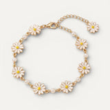 Vintage Gold White Flower Pearl Bracelet