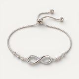Adjustable Silver Infinity Bracelet