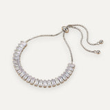 Gold and Silver Cubic Zirconia Adjustable Bracelet