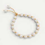 Vintage White Pearl and Gold Bracelet