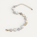 Vintage Gold Leaf Pearl Bracelet