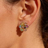 Elegant Flower Colourful Crystal Earrings