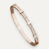 Simple Two-Layer Geometric Open Zircon Bracelet
