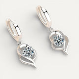 Silver and Zirconia Inlaid Floral Earrings