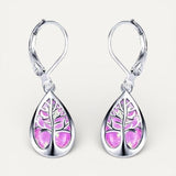 Tree of Life Earrings in Opal and Silver