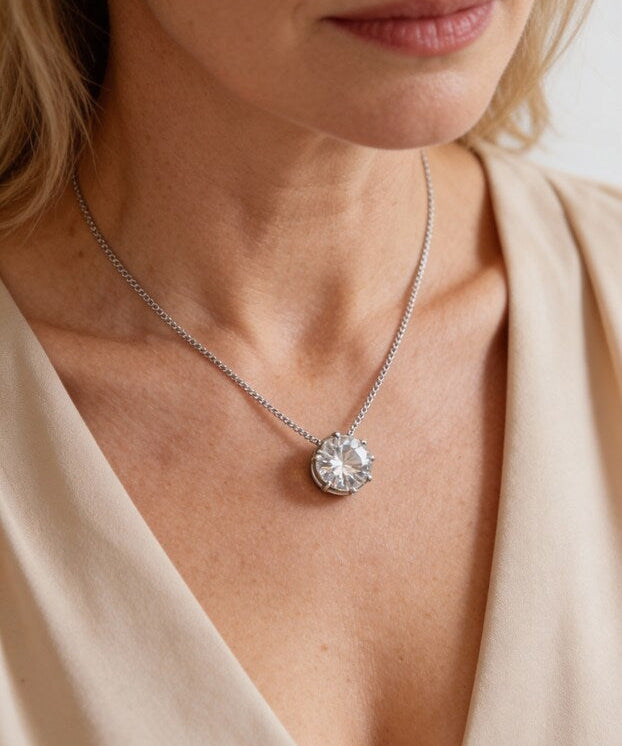 Silver and Cubic Zirconia Necklace
